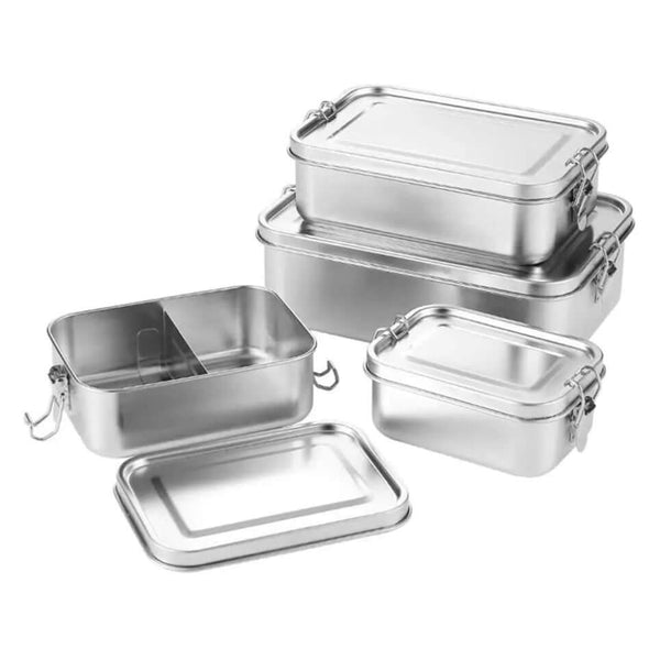 Large leakproof lunch box by Arbora Casa featuring compartments for easy organization and secure closure for portable meals.