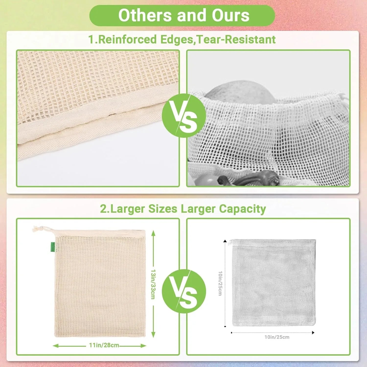 Cotton Mesh Produce Bag Set