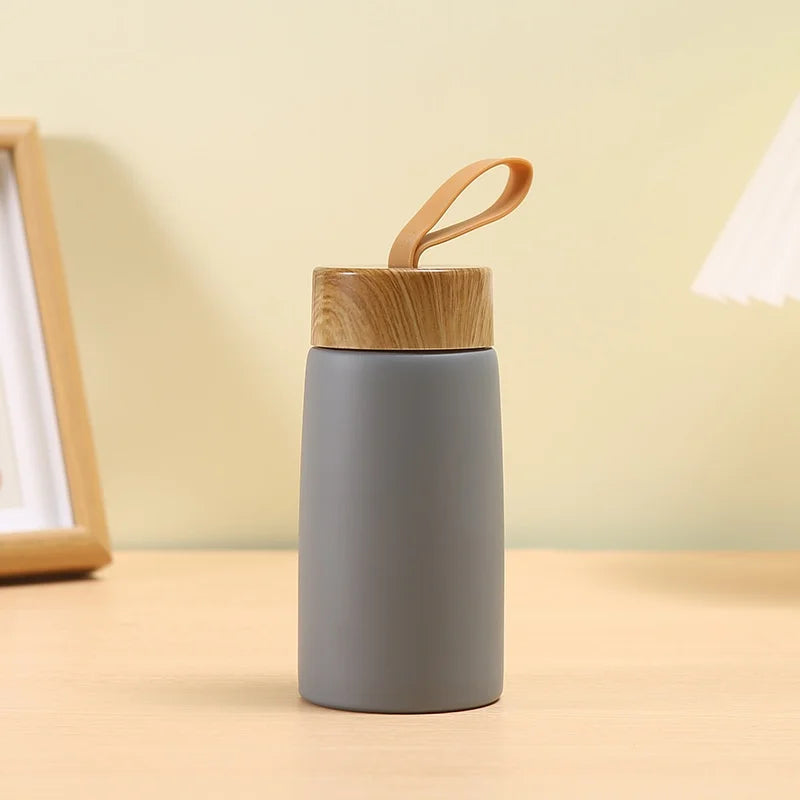 Mini Wood Cover Thermos Cup