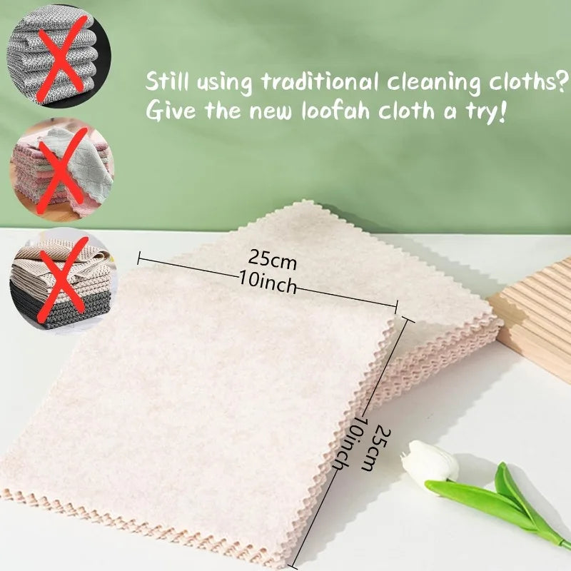 10pcs Natural Loofah Dishcloth