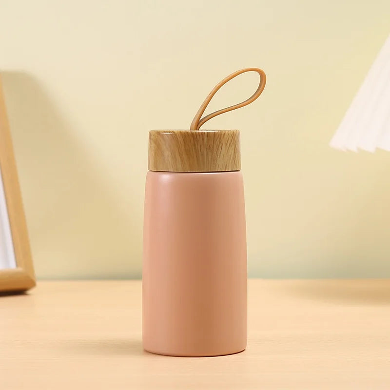 Mini Wood Cover Thermos Cup