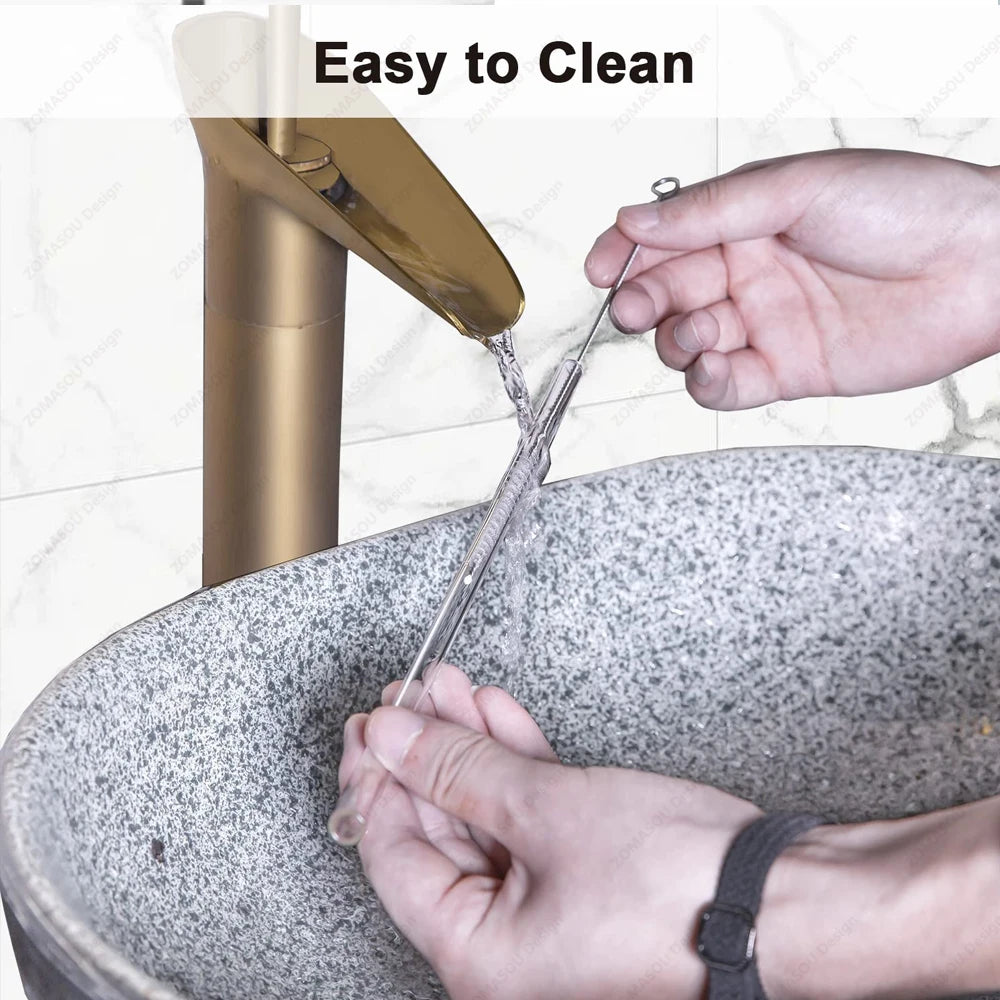 Eco-Friendly Reusable Glass Straw