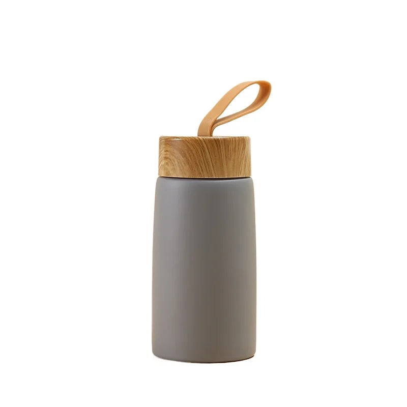 Mini Wood Cover Thermos Cup