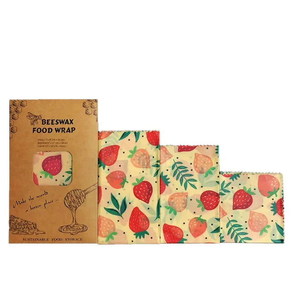 Organic beeswax food wrap by Arbora Casa, featuring colorful patterned fabric and beeswax coating for reusable food storage.