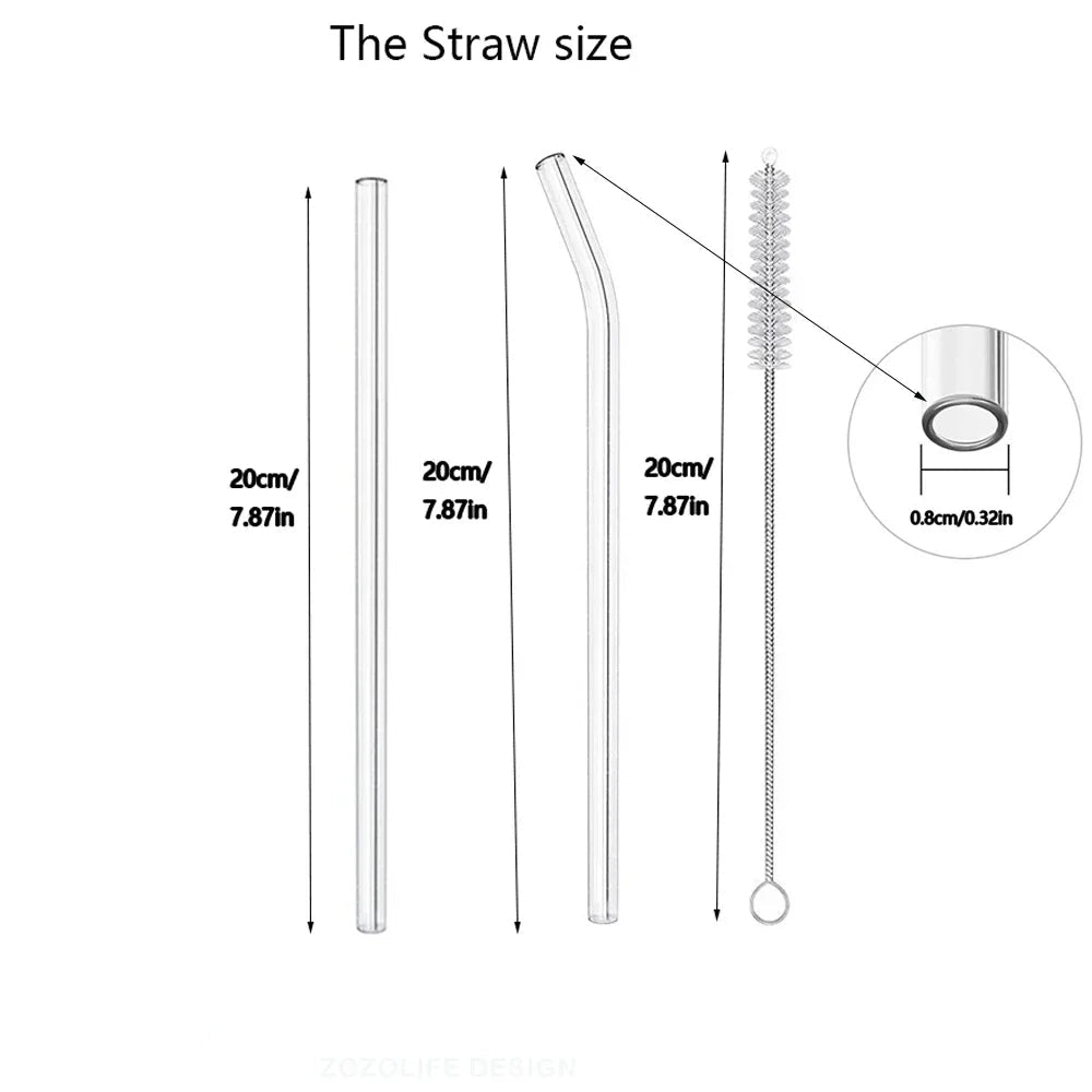 Eco-Friendly Reusable Glass Straw