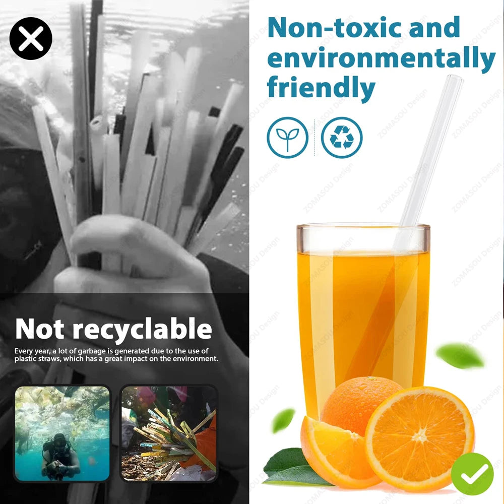 Eco-Friendly Reusable Glass Straw