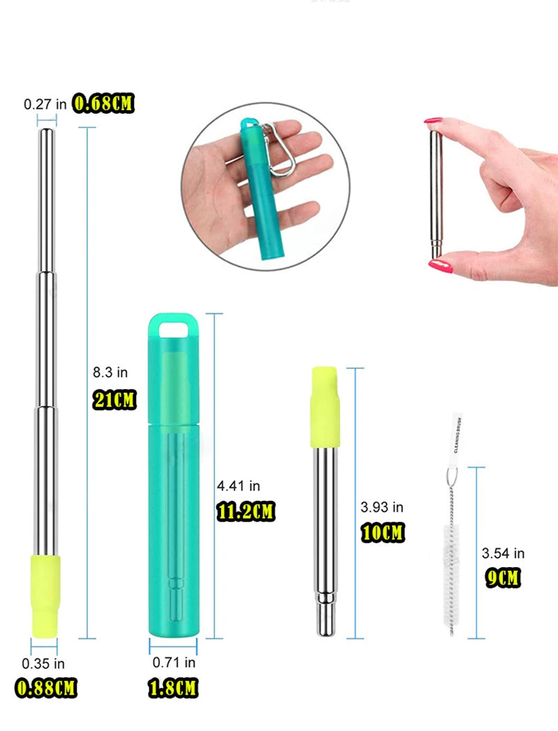 Telescopic Reusable Metal Straw