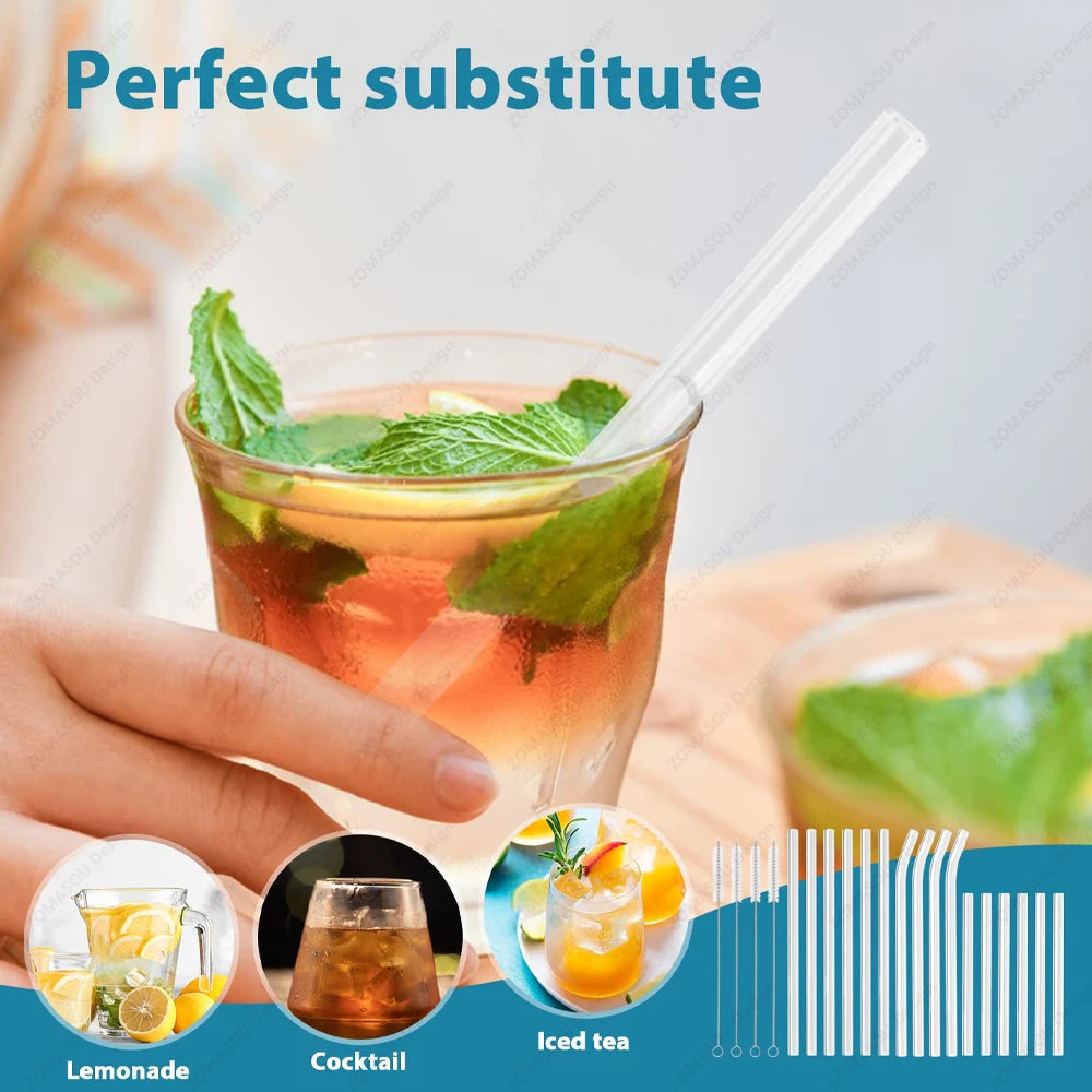 Eco-Friendly Reusable Glass Straw