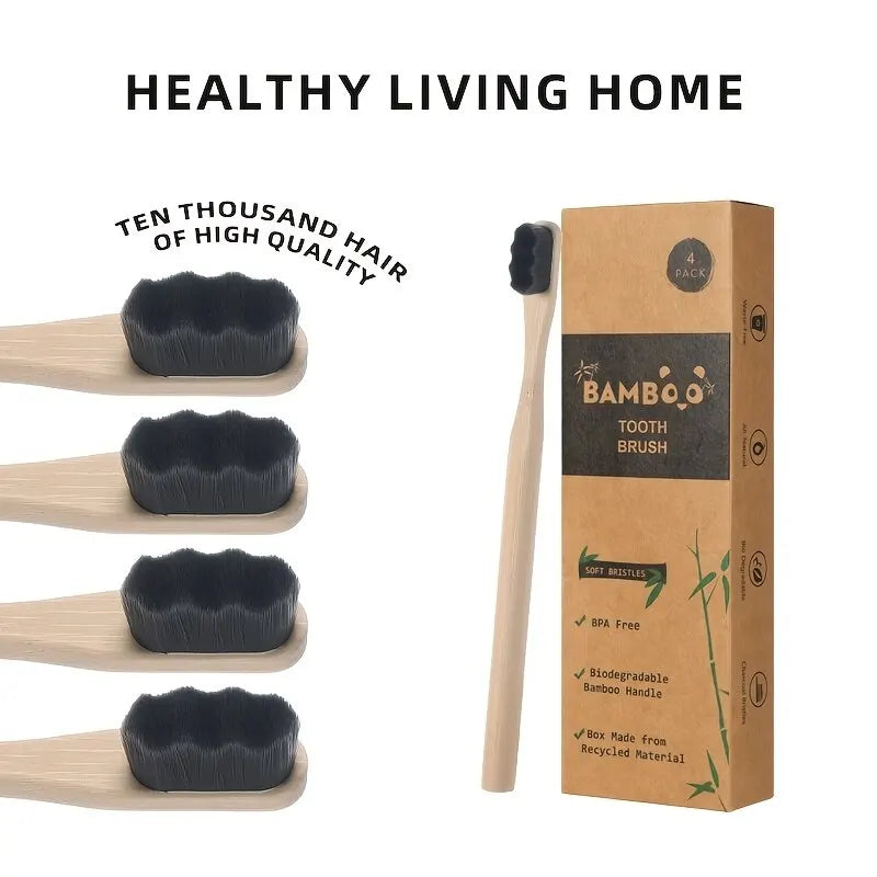 4pcs Biodegradable Bamboo Toothbrush