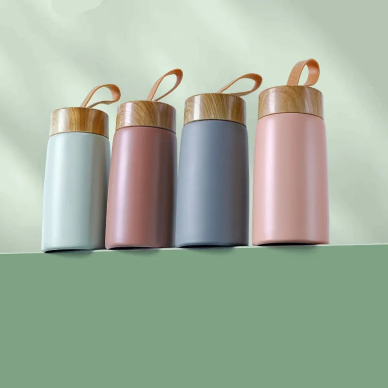 Mini Wood Cover Thermos Cup