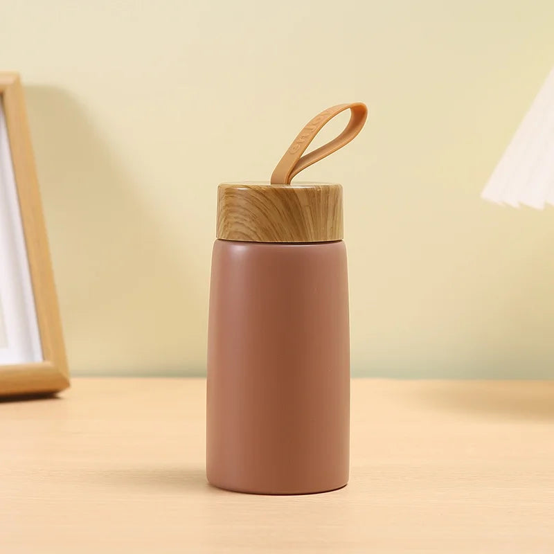 Mini Wood Cover Thermos Cup
