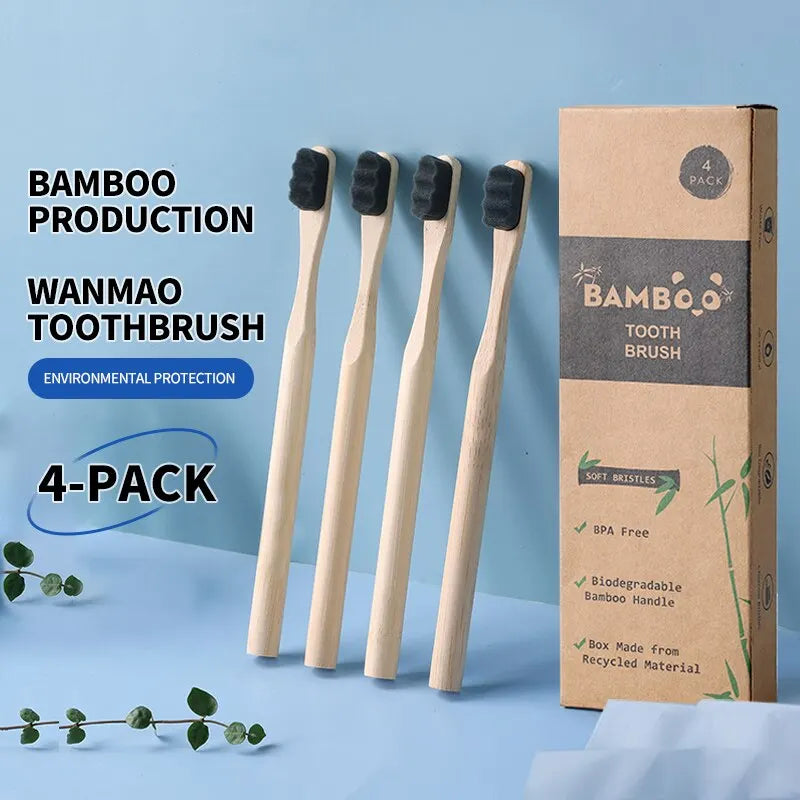 4pcs Biodegradable Bamboo Toothbrush