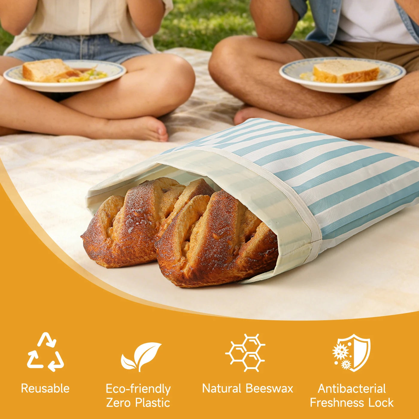 Natural Beeswax Bread Bag