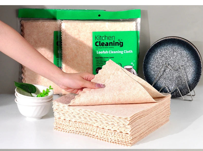 10pcs Natural Loofah Dishcloth