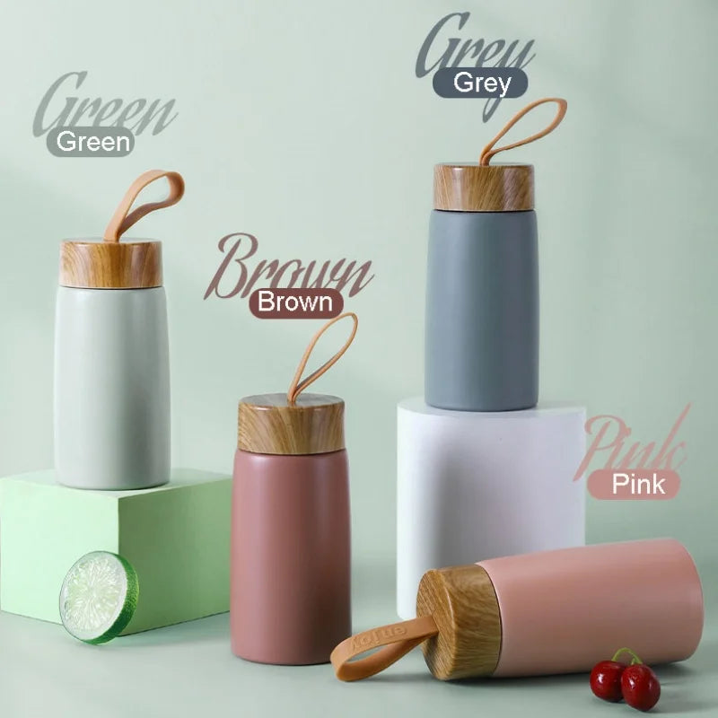 Mini Wood Cover Thermos Cup