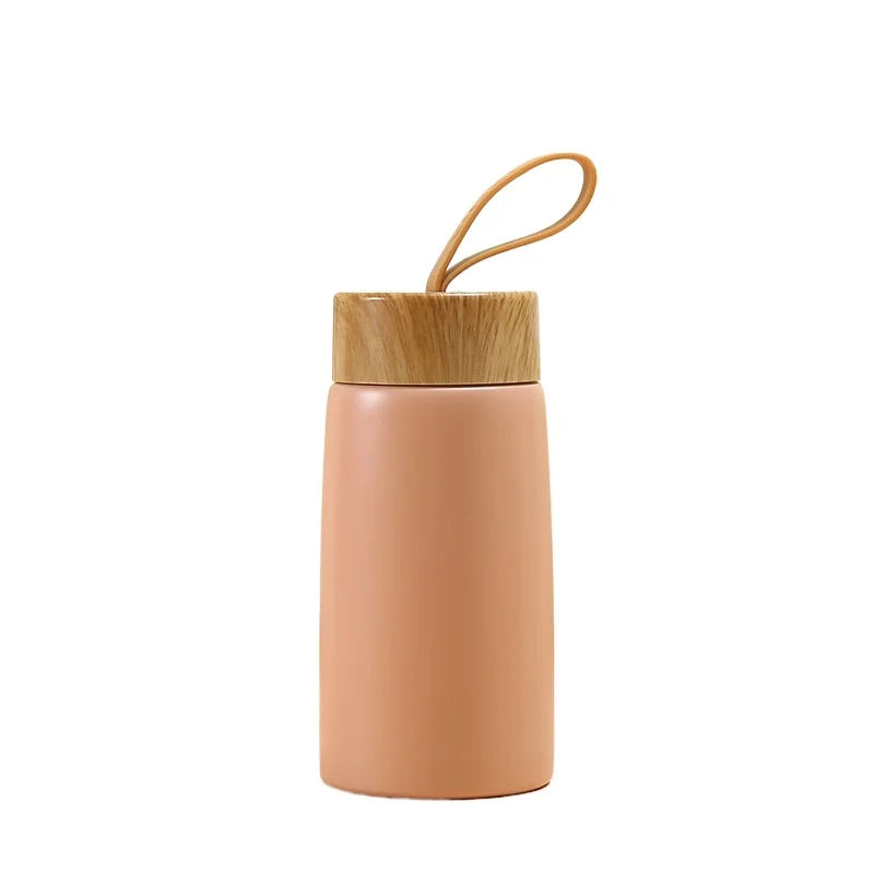 Mini Wood Cover Thermos Cup