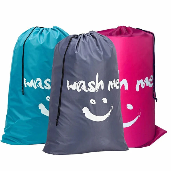 Arbora Casa dirty laundry organizer pouch with multiple compartments, made of durable fabric, for easy laundry sorting.
