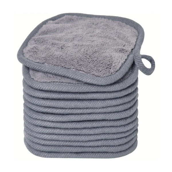 Set of 12 Arbora Casa makeup remover pads, soft fabric reusable cloths for gentle facial cleansing and makeup removal.