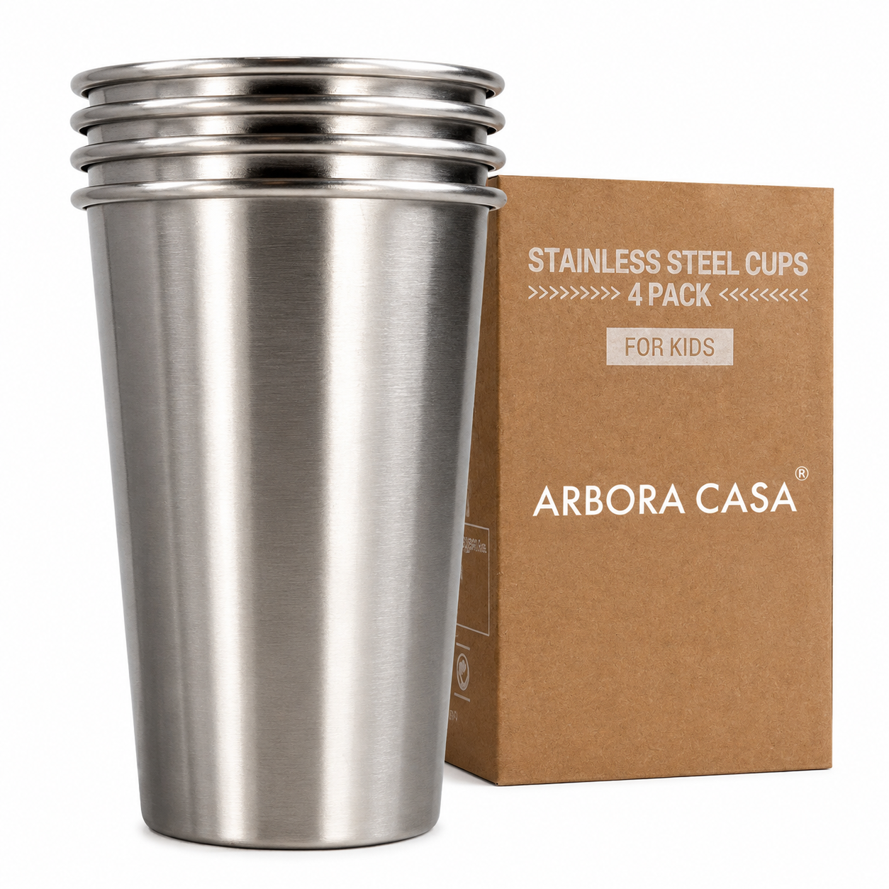 Stainless Steel Cups Set of 4 – Unbreakable Reusable Tumblers