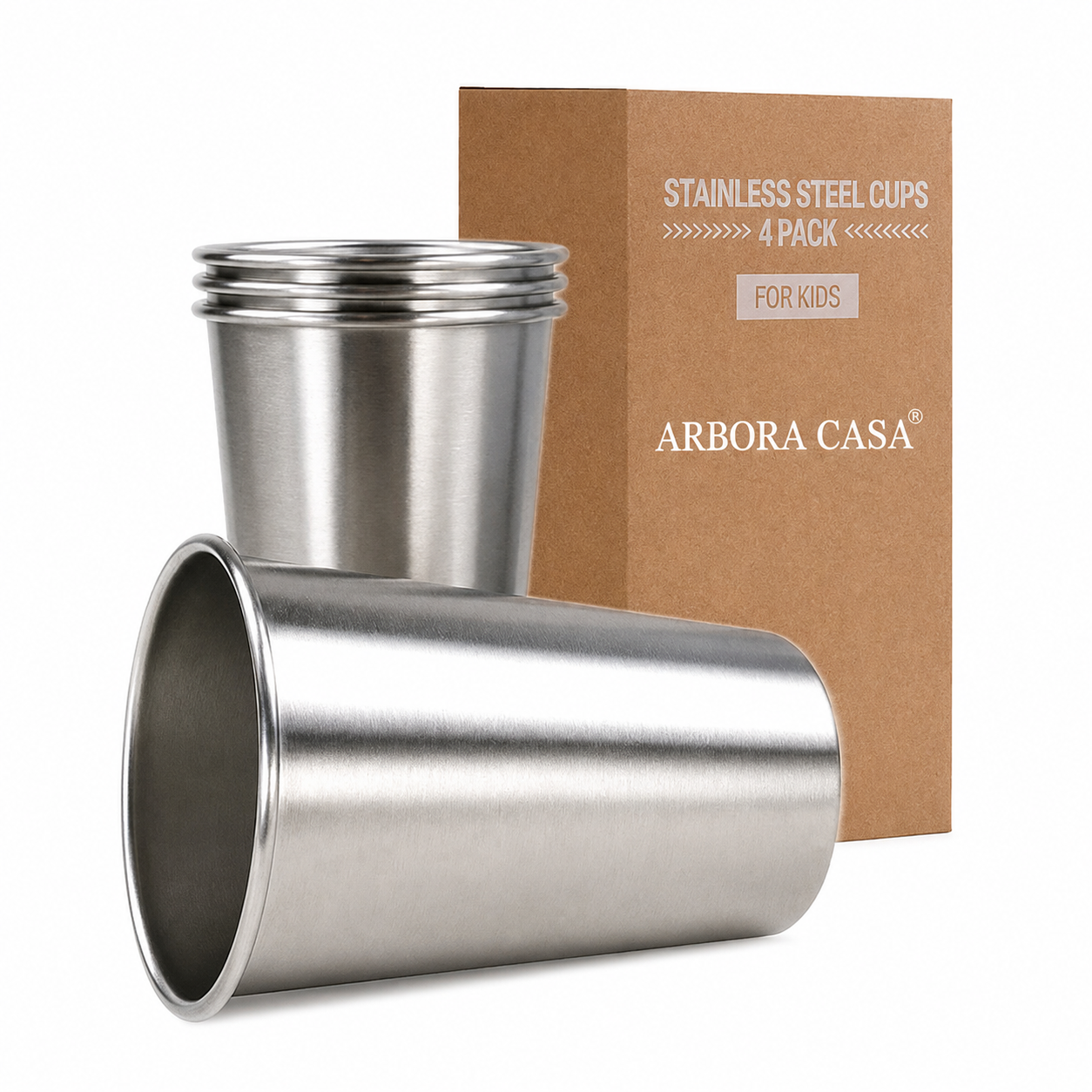 Stainless Steel Cups Set of 4 – Unbreakable Reusable Tumblers