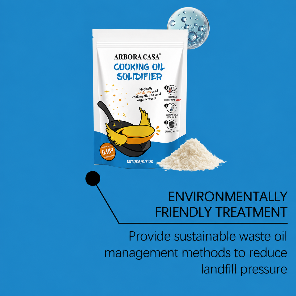 Cooking Oil Solidifier Powder – Easy Used Grease Disposal