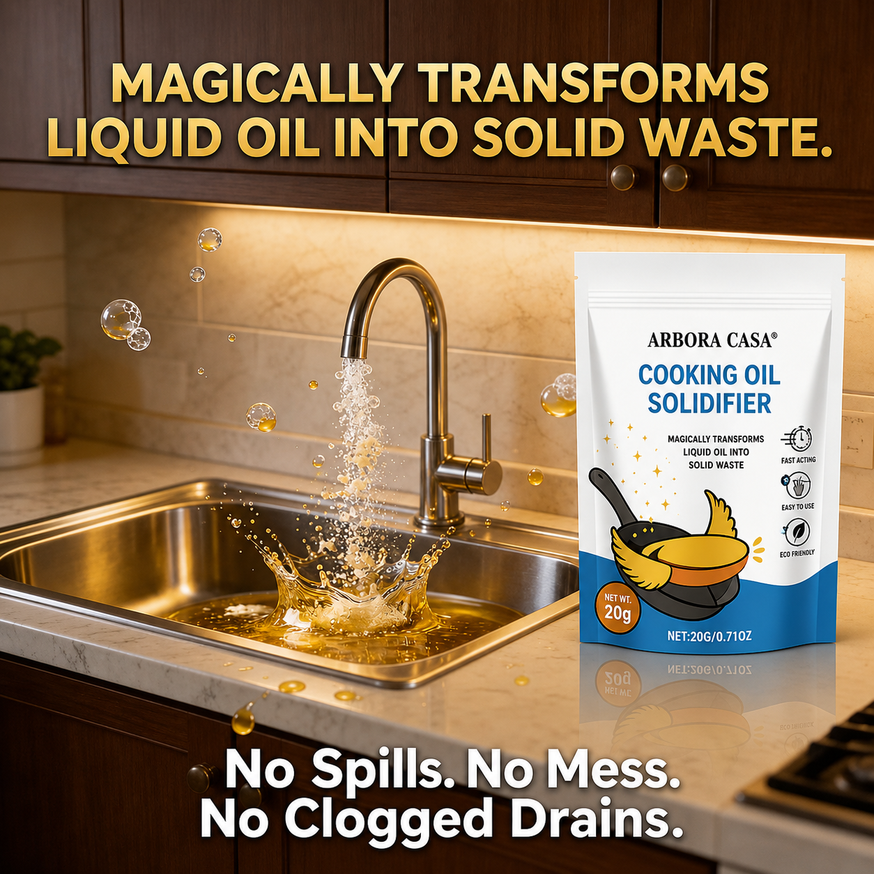 Cooking Oil Solidifier Powder – Easy Used Grease Disposal