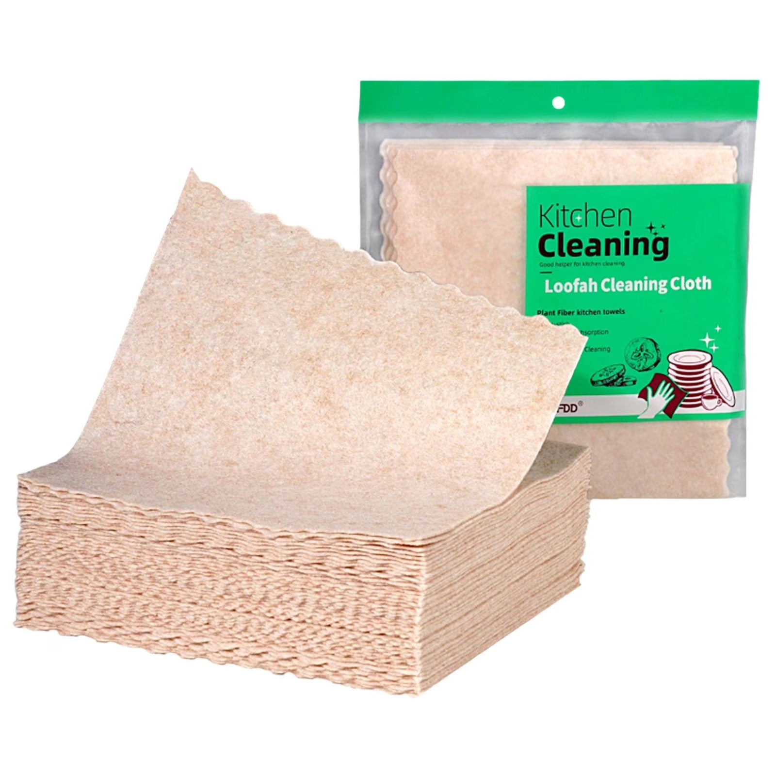 10pcs Natural Loofah Dishcloth